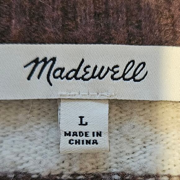 Madewell Payton Retro Striped Coziest Yarn sweater. Size L - Picture 5 of 9